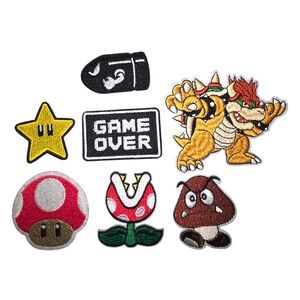 Super Mario Bros  Embroidered Iron-On Patches Set 7pc